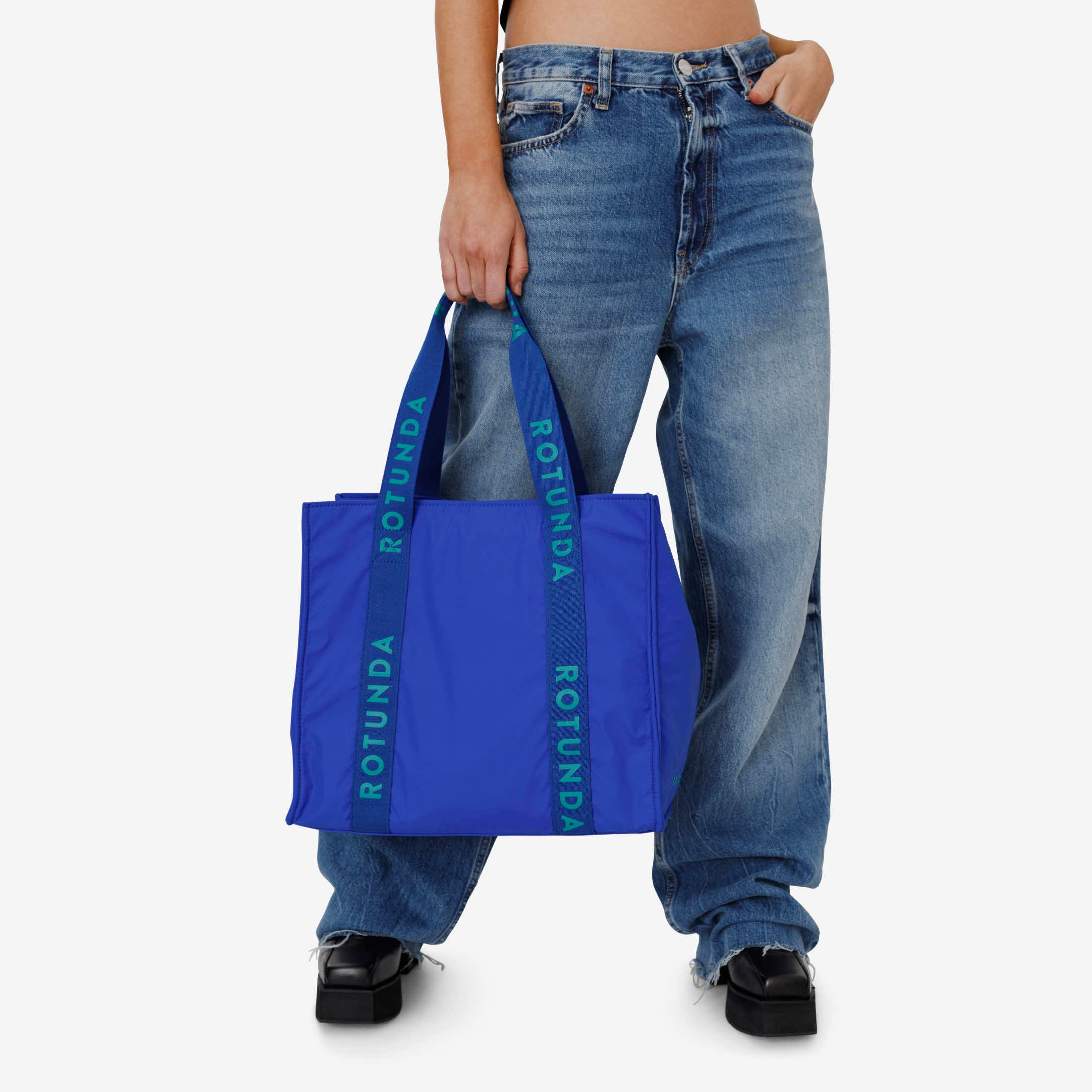 bimba y lola bag blue travel tote bag holds lots crossbody strap & carry  handles